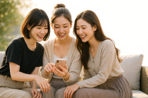 楽しく女子会をする動物占い黒豹の女性